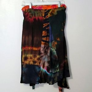 Tie dye wrap skirt